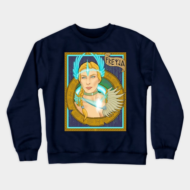 Cyber Freyja Crewneck Sweatshirt by Art of Lee Bokma